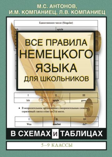 Все правила немецкого языка для школьников в схемах и таблицах. 5-9 классы