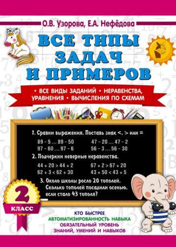 Все типы задач и примеров 2 класс. Все виды заданий. Неравенства, уравнения. Вычисления по схемам